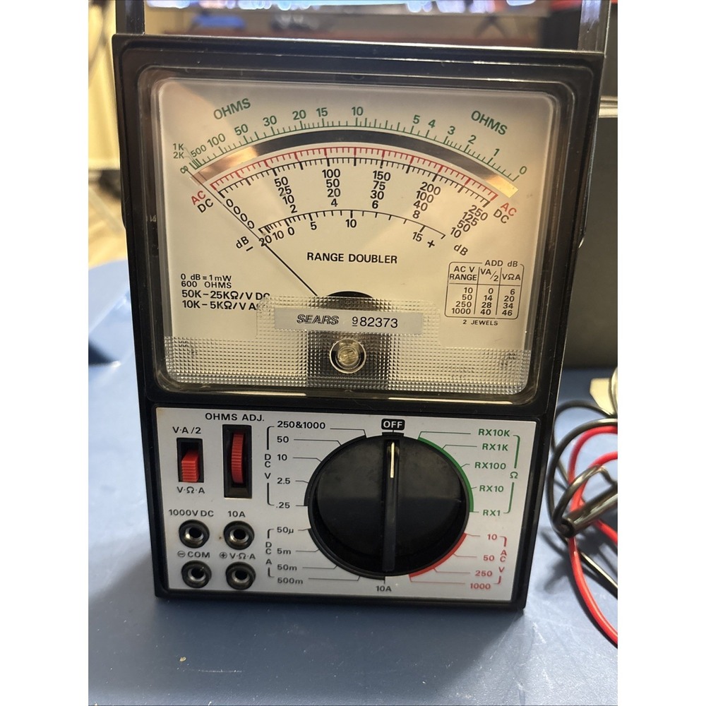 Sears 82373 Analog Multimeter VOM Tester w Manual Leads Micronta Case - Picture 6 of 13